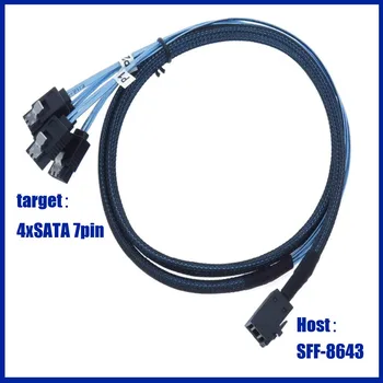 0,5/1 М Внутренний кабель 12 Гбит/с HD Mini SAS SFF-8643 для жесткого диска 4 x SATA 7Pin HD Mini-SAS Target/Объединительная плата данных RAID-кабель