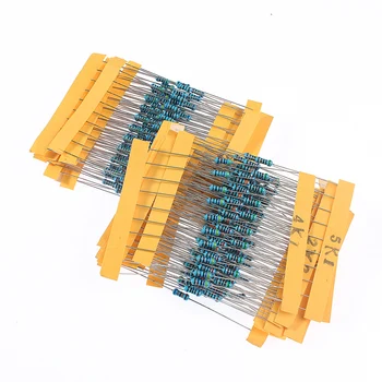 1% Высококачественный набор металлических пленочных резисторов 1/4 Вт в ассортименте - 300 шт., 30 видов для точного электронного сопротивления diy 10 Ом ~ 1 М