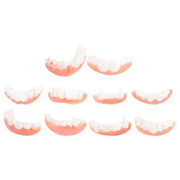 10 ШТ. Зубные протезы на Хэллоуин, Клыки, Необычный набор игрушек из искусственного ПВХ, прочные