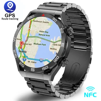 2023 GPS Смарт-часы Мужские 1,5 Дюймов HD Большой AMOLED Дисплей Hi-Fi Голосовой Вызов NFC Часы Компас IP68 Водонепроницаемые Новые Умные Часы