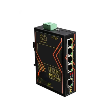 5 Портов POE коммутатор 10/100 Мбит/с промышленного класса Fast Ethernet Коммутатор типа DIN Rail Сетевой коммутатор 48 В 65 Вт