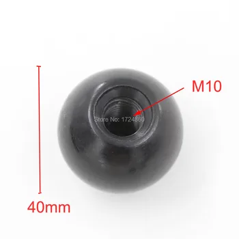 5 Шт. M10 Черная Круглая пластиковая резьба диаметром 10 мм, Ручки с шаровым рычагом диаметром 40 мм, Станки