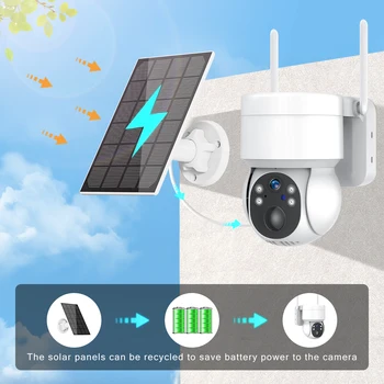 ICSEE 4MP 2K Солнечная IP WIFI Камера Наружная 7800 мАч Батарея Камера видеонаблюдения Защита домашней Безопасности Длительное Время в режиме ожидания