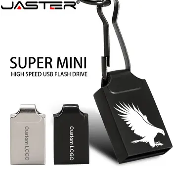 JASTER Водонепроницаемый флеш-накопитель 128 ГБ Мини-Металлические USB-Флешки 64 ГБ 32 ГБ 16 ГБ Бесплатный Пользовательский Логотип USB-накопитель 8 ГБ Черный Бизнес-Подарок