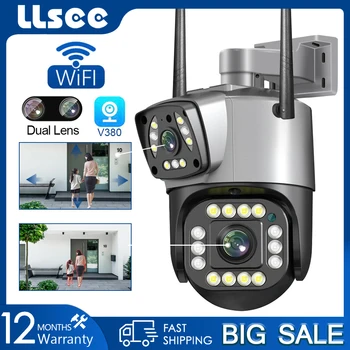 LLSee, V380 4K 8MP, IP-камера безопасности, беспроводной наружный мониторинг CCTV WiFi, отслеживание спортивных событий IA, ночное видение, водонепроницаемый