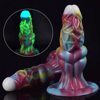 QKKQ Мягкий силиконовый фантазийный фаллоимитатор с сильной присоской, реалистичный инопланетный пенис, анальная пробка с большим узлом, секс-игрушки для мужчин и женщин