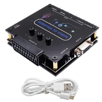 RGBS (Scart) Транскодер Видеосигнала VGA в YPBPR Конвертер RGBS в компонент с различием цветов Для игровой консоли SNES N64 PS1 PS2