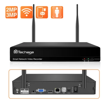 Techage H.265 1080P 3MP 8CH Беспроводной сетевой Видеомагнитофон P2P с удаленным доступом NVR Для системы видеонаблюдения WiFi