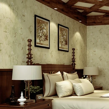 beibehang papel de parede para quarto Американский ретро большой цветочный сад зеленые обои спальня гостиная фон для телевизора