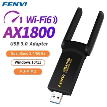 fenvi WiFi 6 AX1800 USB 3,0 Адаптер Двухдиапазонный 2,4 G/5GHz USB-приемник Dongle Wifi Сетевая карта Антенна Беспроводная Для Портативных ПК