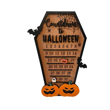 Адвент-календарь на Хэллоуин 2023, Деревянный Обратный отсчет, Настенный кулон Для детских подарков на Хэллоуин, декор для Вечеринок