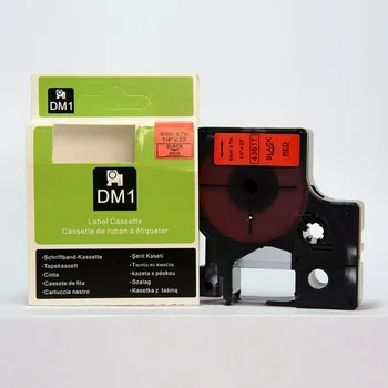 Бесплатная доставка 20 шт этикетка размером 6 мм х 7 м 6 мм черная на красной ленте 43617 совместимые ленты для этикеток d1 с принтером этикеток dymo d1
