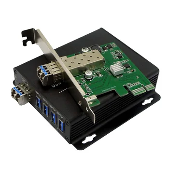 Волоконно-оптический удлинитель PCI-E-USB 3.0 Hub до 250 метров по SMF/ MMF, 4 Порта USB 3.0 по оптоволоконному адаптеру