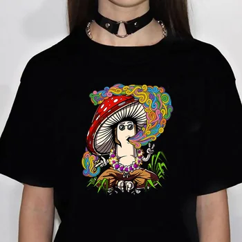 Волшебные грибы, психоделическая футболка с инопланетянином, женские летние футболки японского дизайнера, одежда в стиле аниме для девочек y2k