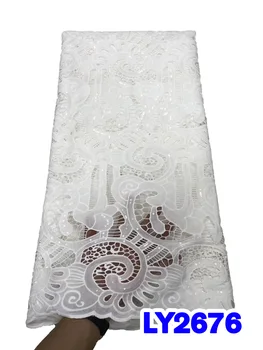 Высококачественная Африканская Кружевная ткань с вышивкой зеленым Шнуром, Французская Сетка, Нигерийская ткань с блестками Для Свадебной вечеринки, Материал PL366-1
