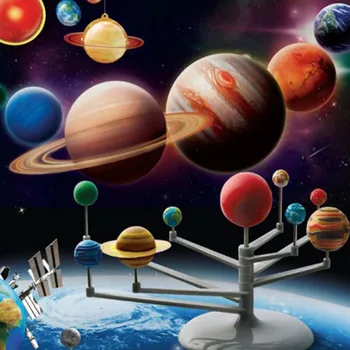 Детские игрушки Планетарная модель головоломки в сборе, Солнечная система, Планетарный детский набор игрушек 