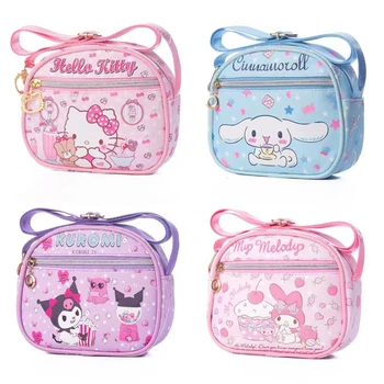 Детские сумки, милый мини-кошелек Kuromi через плечо, сумка для хранения монет, студенческие сумки Hellokitty, боковые сумки для девочек, кошелек Sanrio