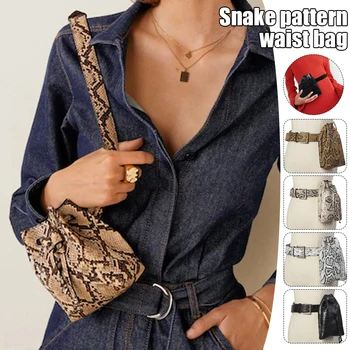 Женская поясная сумка с поясом, Змеевидный средневековый Ретро-кошелек из искусственной кожи, трехмерная поясная сумка бочкообразной формы