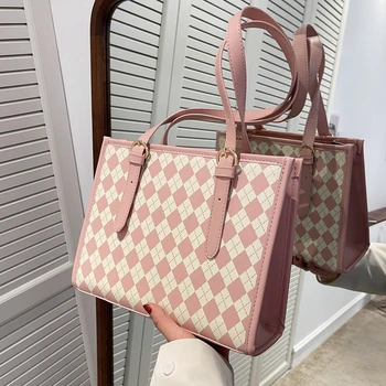 Женская сумка большой емкости 2023, популярная новая модная высококачественная клетчатая сумка через плечо, летняя универсальная сумка в иностранном стиле
