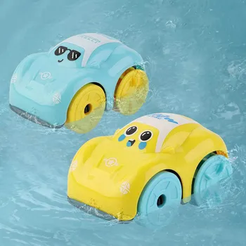 Игрушки для игры с водой в ванне для детей, ABS Заводной автомобиль, мультяшный автомобиль, Детская игрушка для ванны, подарок для детей, Автомобили-амфибии, плавающая игрушка для ванной комнаты