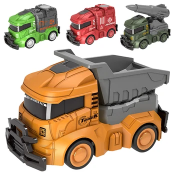 Инженерные игрушки для транспортных средств, подарочная коробка, имитация строительства, модели пожарных машин, откидывающиеся назад для детей