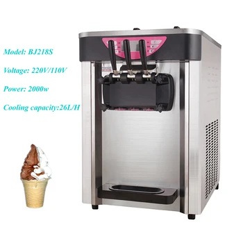 Коммерческая машина для приготовления мороженого, Столешница из нержавеющей стали, Мини-три вкуса Йогурта, Сладкие рожки, Оборудование для замораживания, Торговый автомат