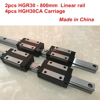 Линейная направляющая HGR30: 2шт HGR30 - 800mm + 4шт HGH30CA линейный блок каретки с ЧПУ