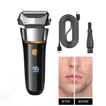 Мужская бритва для путешествий, Мини-электрическая бритва для мужчин, USB Перезаряжаемая бритва для бороды, Бритвы небольшого размера, Компактная бритва для влажного сухого использования