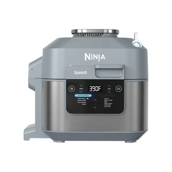 Мультиварка-фритюрница Ninja Speedi, SF300, 6-дюймовая Вместимость, функциональность 10 в 1, Для приготовления пищи, серая с морской солью