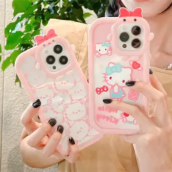 Мультяшный Sanrio Love Kitty для IPhone14 Девочек 12ProMax Чехол для телефона XR 13 11 X XS XR XSMAX Из материала для защиты от падения, Чехол для телефона