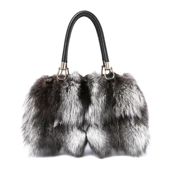 Новые зимние роскошные сумки из натуральной кожи известного бренда с замком, женские сумки из натурального меха, женская большая сумка-тоут, большие сумки, женские цепи