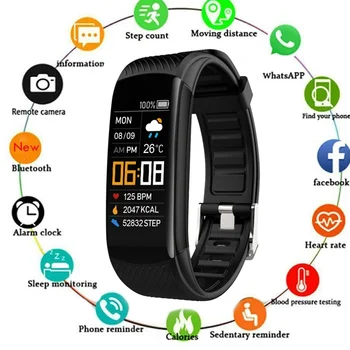 Новый C5S Bluetooth IP67, водонепроницаемый, мониторинг сердечного ритма, сна, информация о нескольких спортивных режимах, Напоминание о вибрации, умный браслет