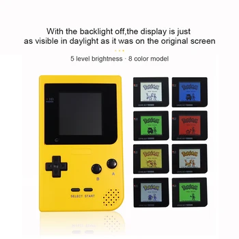 Обновленный мод яркости подсветки 8 цветов для консоли Game Boy GBP -желтый цвет