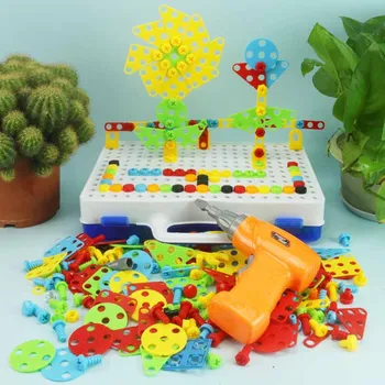 Обучающая игрушка для детей в возрасте 3-8 летэлектрическая дрель, гайка, разборка, инструмент, игрушки, Строительный набор