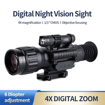Оптический прицел ночного видения 4X Монокуляр Инфракрасный цифровой прицел φ50 мм для охоты, наблюдения за дикой природой, птицами, кемпинга, пешего туризма