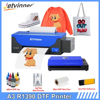 Печатная машина для футболок A3 DTF Printer Для EPSON 1390 DTF Transfer Printer Direct to Film Textile DTF Принтер Для Печати на ткани