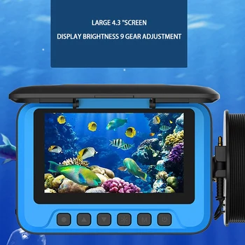 Рыболовная камера синего цвета с 4,3-дюймовым дисплеем, 100 кг веса для рыбалки, водонепроницаемый детектор рыбы ночного видения высокой четкости
