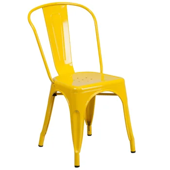 Складываемый стул Perry из желтого металла коммерческого класса для помещений и улицы, Складываемый Стул для конференций