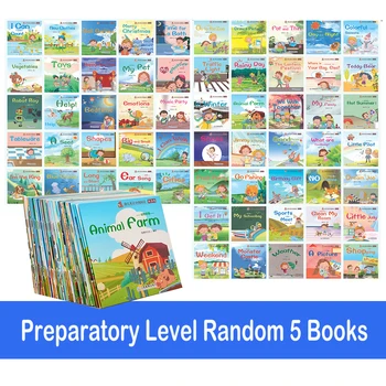 Случайный набор из 5 английских книг, изучающих слова, Книжка с картинками для детей, просвещение детей раннего возраста, карманная книжка для дошкольников