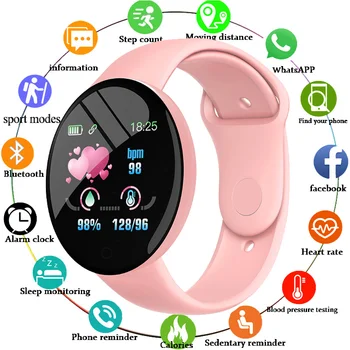 Смарт-часы D18Pro для IOS/Android Для мужчин и женщин, Bluetooth, фитнес-трекер, спортивный браслет, Частота сердечных сокращений, кровяное давление, Детские Умные часы