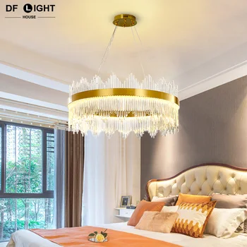 Современная хрустальная люстра, светодиодная люстра для спальни, потолочная люстра для гостиной, потолочный светильник для кухни, подвесной светильник для домашнего декора