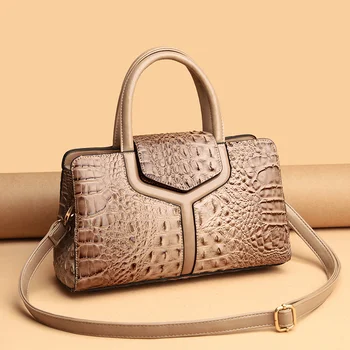 Сумки для женщин, дизайнерская сумка с рисунком крокодиловой кожи, большая вместительная сумка-тоут C5, лидер продаж, трендовая сумка через плечо, сумка через плечо для женщин