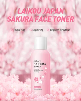 Тоник для лица LAIKOU Cherry Blossoms, глубоко увлажняющий, с контролем масла, сужающий Поры, для макияжа, Вода, Отбеливающий Уход за кожей, Японский тоник Sakura