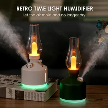 Увлажнитель воздуха в стиле Ретро Kerosene Time Light, Беспроводной диффузор для ароматерапии, диффузор эфирного масла, Регулируемые увлажнители ночного света
