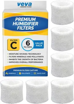 Фильтры для увлажнителя премиум-класса - Замена HW Filter C, HC-888, HC-888N - Совместимы с испарительным увлажнителем Cool Moisture