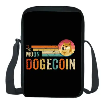 Школьная сумка Dogecoin, мини-сумка для телефона, сумка на плечо для мальчиков и девочек, Повседневная сумка через плечо, Диагональный Маленький рюкзак, Легкая сумка-мессенджер
