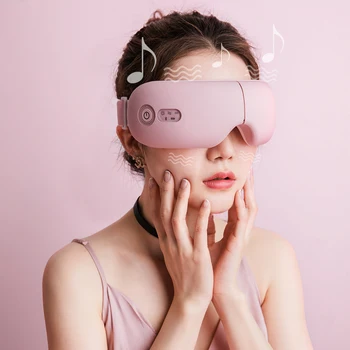 Электрический массажер для глаз с теплоинтеллектуальным голосом AI-Bluetooth, Музыка, Снимающая усталость глаз, Сухость глаз, подушка безопасности, Вибрационная защита для глаз